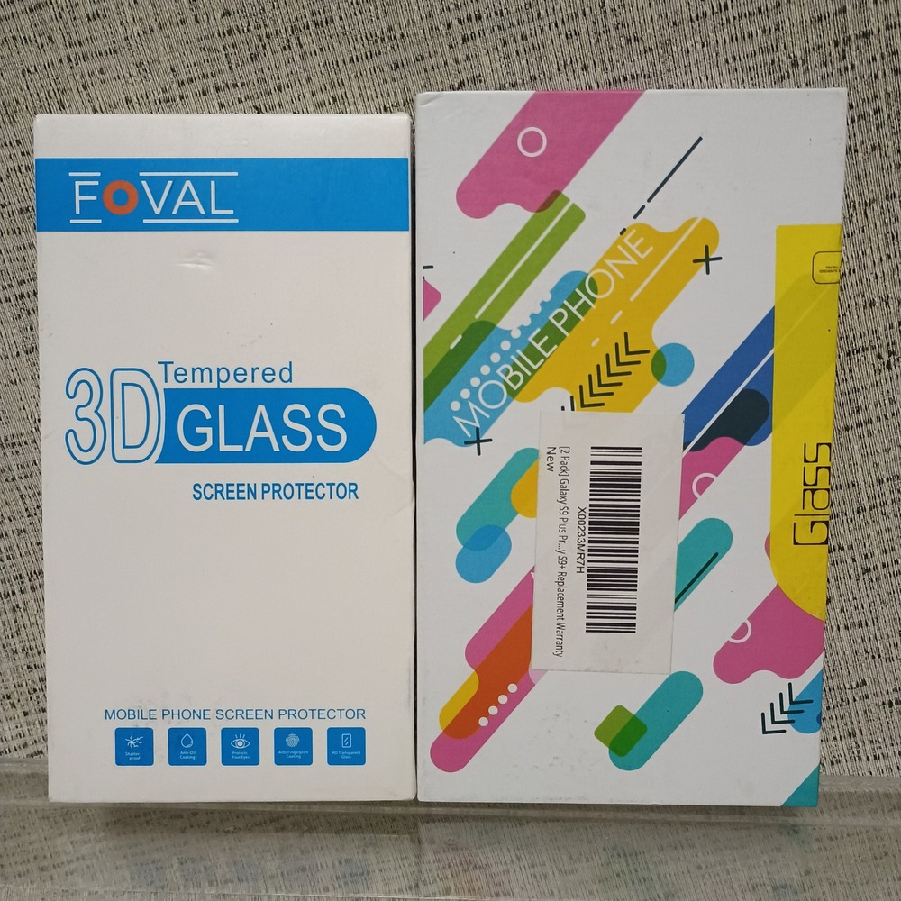 5 Pack Samsung Galaxy S9 Plus Tempered Glass Screen Protectors FOVAL 9H 3D Glass